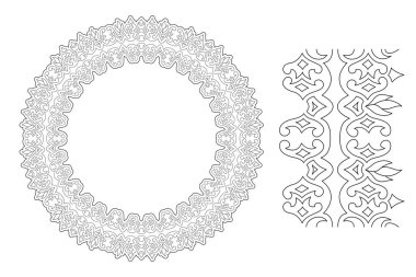 Çelenkli boyama kitabı sayfası sanatı