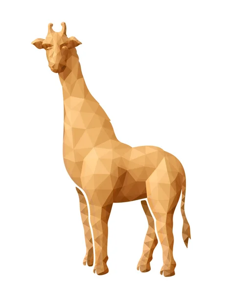 Low-Poly-Kunst mit stilisierter orangefarbener Giraffe — Stockvektor