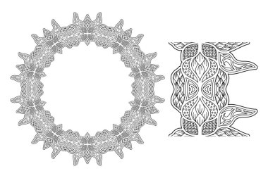 Soyut daire desenli boyama kitabı sanatı