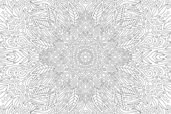 Art for adult coloring book with floral pattern — Stock Vector