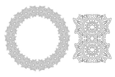 Yıldızlı daire desenli boyama kitabı sanatı