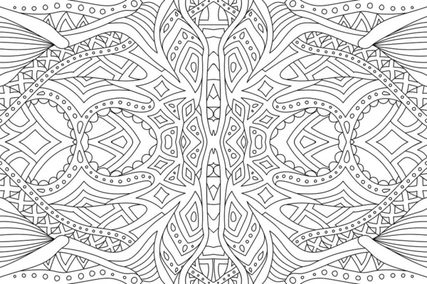 Adult coloring book page with symmetric pattern — Stock Vector