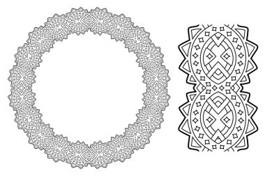 Boyama kitabı sayfası için doğrusal yıldızlı çelenk
