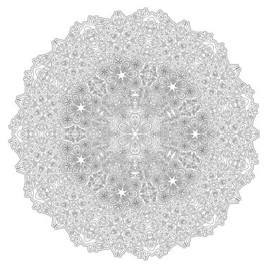 Yetişkin boyama kitabı sayfası için yuvarlak çiçek satırı sanatı