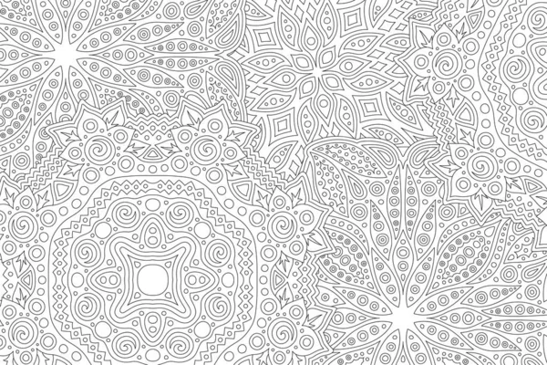 Line art for coloring book with linear pattern — Stock Vector