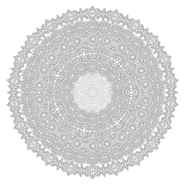 Bella Illustrazione Monocromatica Adulti Colorare Pagina Del Libro Con Mandala — Vettoriale Stock