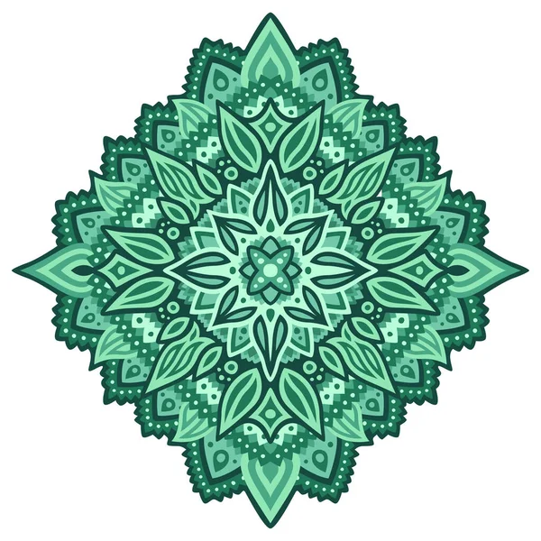 Krásná Barevná Ilustrace Zeleným Dekorativním Květinovým Vzorem Izolované Bílém Pozadí — Stockový vektor