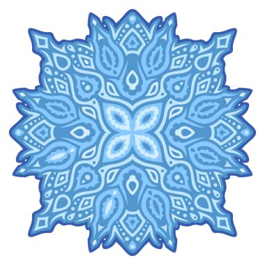 Beyaz arkaplanda izole edilmiş soyut tek desenli güzel buzlu mavi çizim