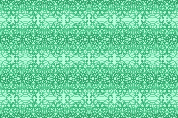 Belle Illustration Verte Avec Motif Noué Abstrait Rectangle Sans Couture — Image vectorielle