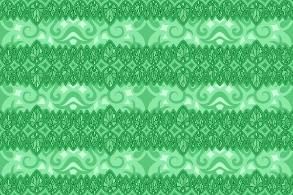 Beautiful Green Web Background Abstract Linear Eastern Seamless Pattern — Stock Vector