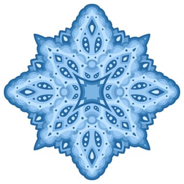 Beyaz arkaplanda izole edilmiş mavi soyut tek desenli güzel bir illüstrasyon