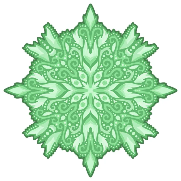 Krásná Ilustrace Zeleným Abstraktním Vzorem Izolovaným Bílém Pozadí — Stockový vektor