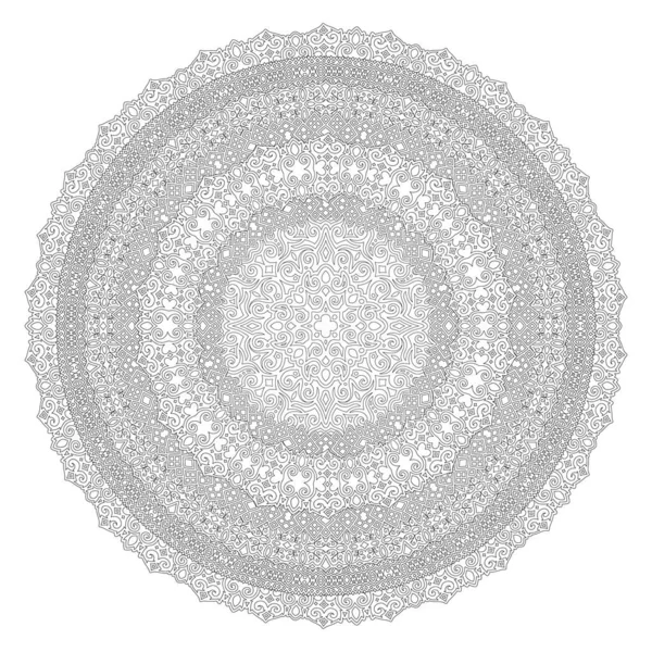 白を基調とした抽象的なヴィンテージ ラウンド リニア ディティール パターンのブック ページを彩る美しいモノクロ イラスト — ストックベクタ