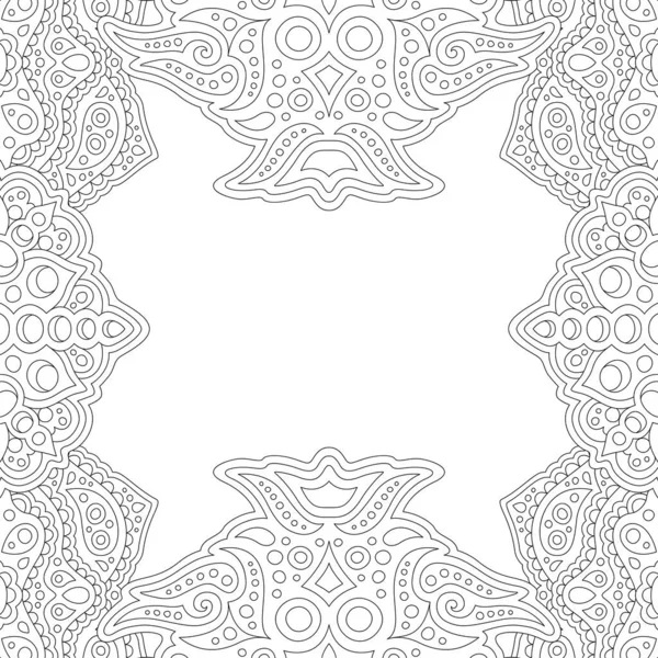 Vacker Monokrom Linjär Illustration För Målarbok Sida Med Fyrkantig Abstrakt — Stock vektor