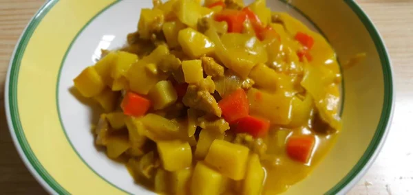 Finom Édes Illatos Curry Rizs — Stock Fotó