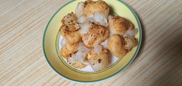Bolo Arroz Coreano Delicioso Injeolmi Frito — Fotografia de Stock