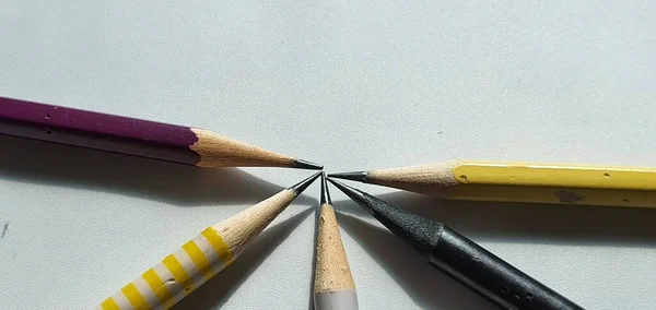 Diferentes Tipos Lápis Para Tomar Notas — Fotografia de Stock