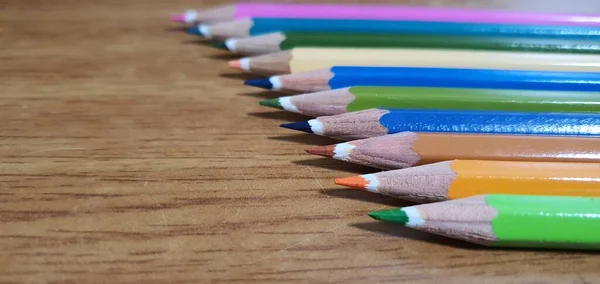 Schöne Buntstifte Verschiedenen Farben — Stockfoto