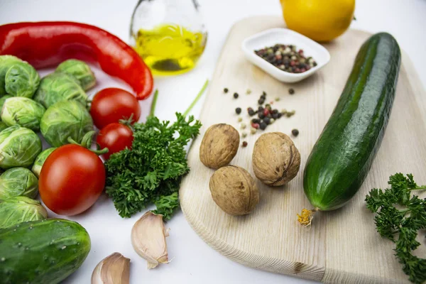 Hortalizas Cosecha Propia Verduras Orgánicas Frescas Verduras Del Jardín Vegetales — Foto de Stock