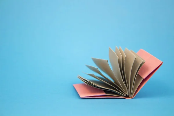 Kitaplar ve ders kitapları. Mavi arkaplan üzerine bir kitap. Mesafe ya da ev eğitimi. Okula dönelim. metin için yer