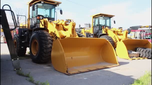 Żółty Traktor Maszyny Rolnicze Rolnictwo Technika Rolnicza — Wideo stockowe