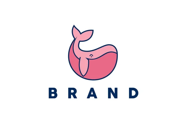 Logo icône vectorielle baleine mignonne — Image vectorielle
