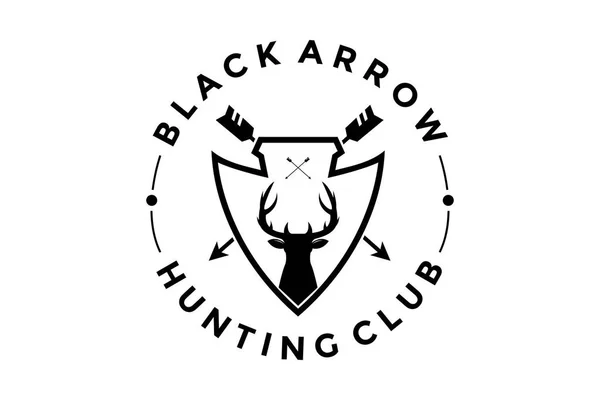 ロゴ狩猟クラブ ブラック ・ アロー — ストックベクタ