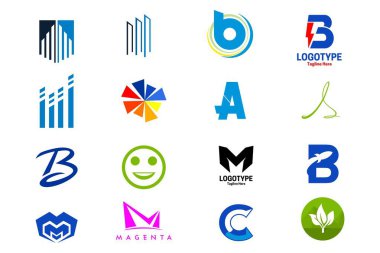  koleksiyon simgeler logo, logo toplama vektör simgesi tasarım logo