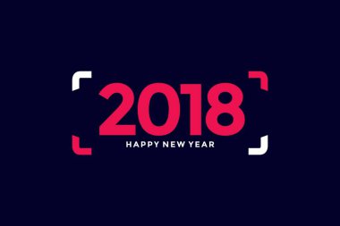 Mutlu yeni yıl 2018 metin tasarlamak vektör