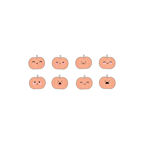 Conjunto de calabaza Halloween — Vector de stock