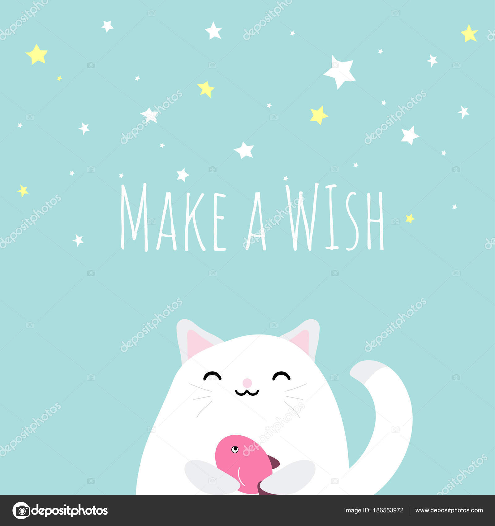 Vektör çizim kawaii kedi beyaz Asyalı kedicik — Stok Vektör