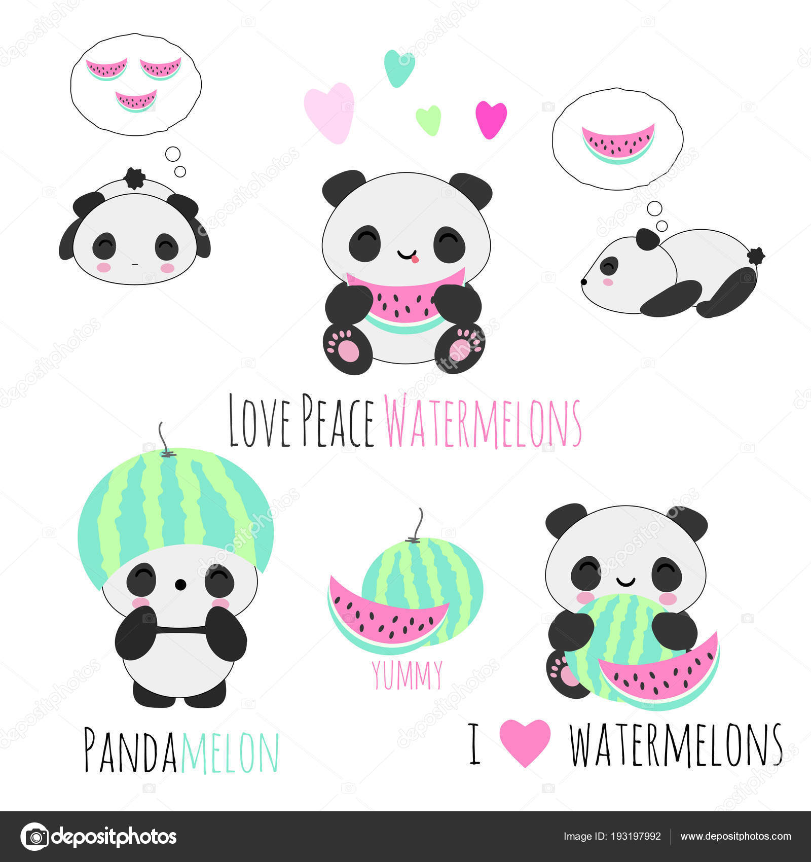 Cute kawaii panda illustration