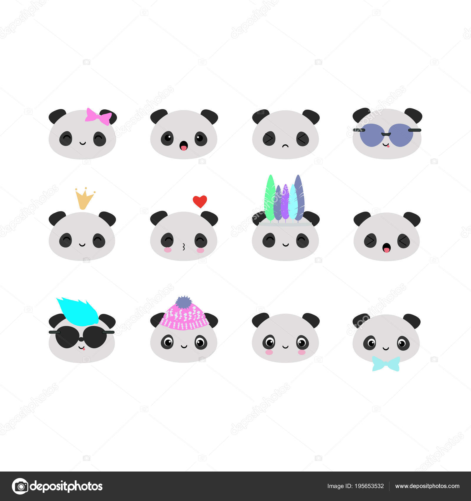 Adesivos Cara Panda