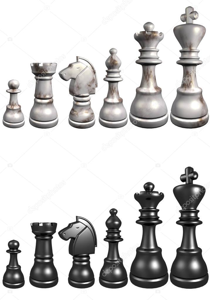 3d illustration of chess board