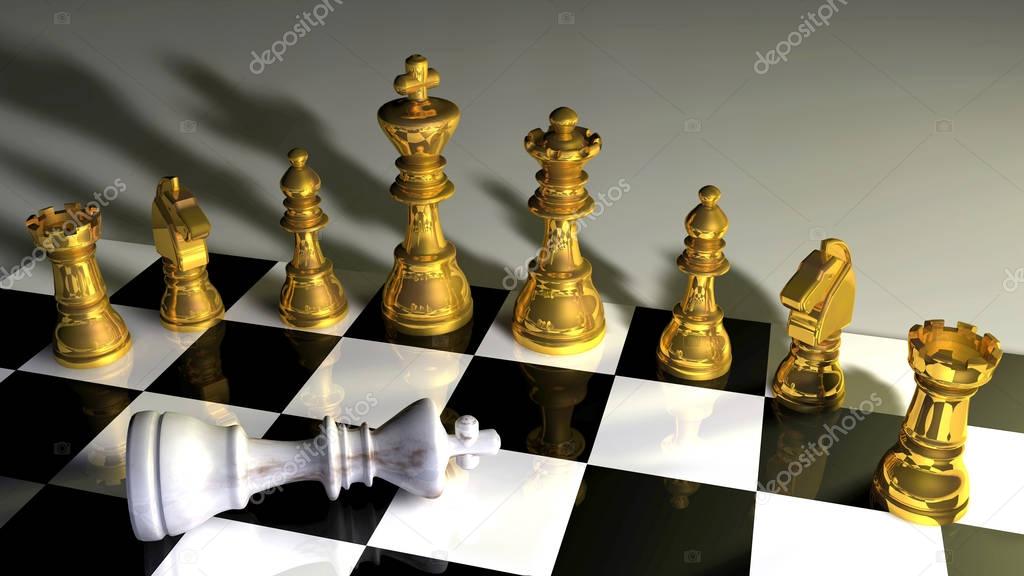 3d illustration of  chess board