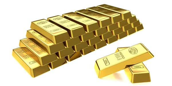 3D-Abbildung von Goldbarren — Stockfoto