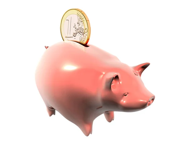 Euro and Piggy Bank — Stock Photo, Image