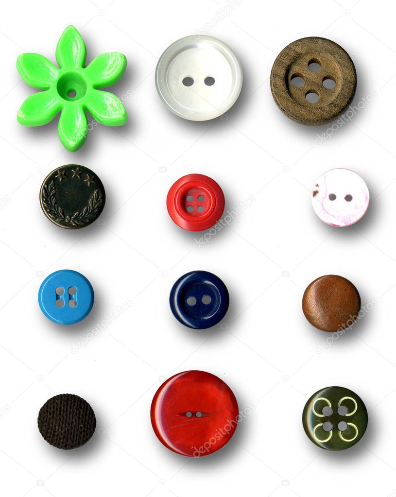 Buttons on white background