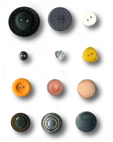 Κουμπιά σε λευκό φόντο — Φωτογραφία Αρχείου