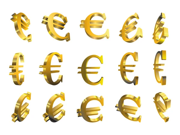 Golden Euro Symbol — Stock Vector