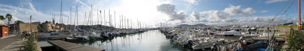 Alghero's harbor panorama
