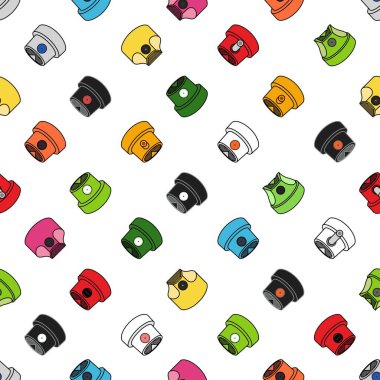 Graffiti püskürtme kapsülleri çeşitli, pürüzsüz desenli. Vektör İllüstrasyonu