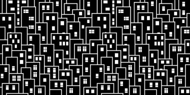 Siyah ve Beyaz Kusursuz Desen Vektör İllüstrasyonu