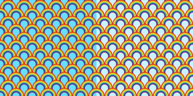 Gökkuşağı Kusursuz Soyut Desen Vektör İllüstrasyon Sanatı