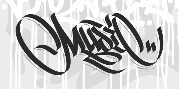 Abstract Word Música Graffiti Font Lettering Art — Vetor de Stock