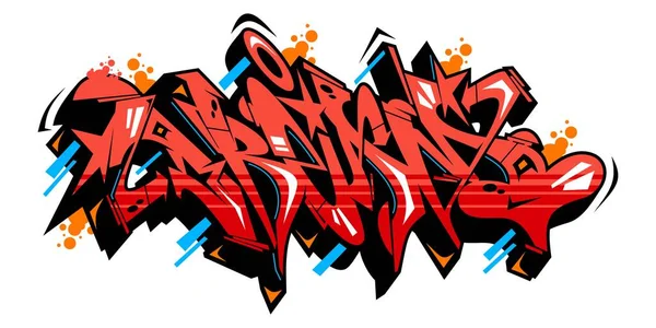 Abstraktes Wort Traum Graffiti-Stil Schrift Schrift Vektor Illustration — Stockvektor