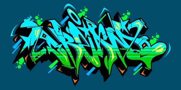 Soyut Kelime Rüyası Graffiti Biçimli Yazı Tipi Harfleme Vektörü İllüstrasyonu