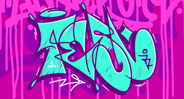 Abstract Word Tesl Graffiti Style Font Lettering Vector Illustration — Stock Vector