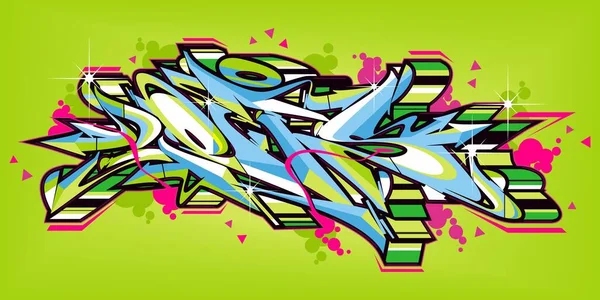Abstract Word Lets Graffiti Style Font Lettering Vector Illustration — Stock Vector