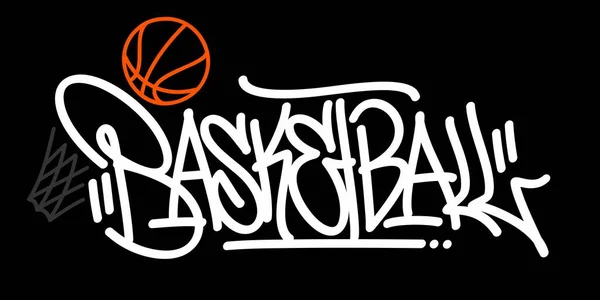Hand Sketched Basketball Vector Typograpy As Logotype, Badge and Icon, Postcard, Card, Invitation, Flyer, Banner Template. — Stock Vector